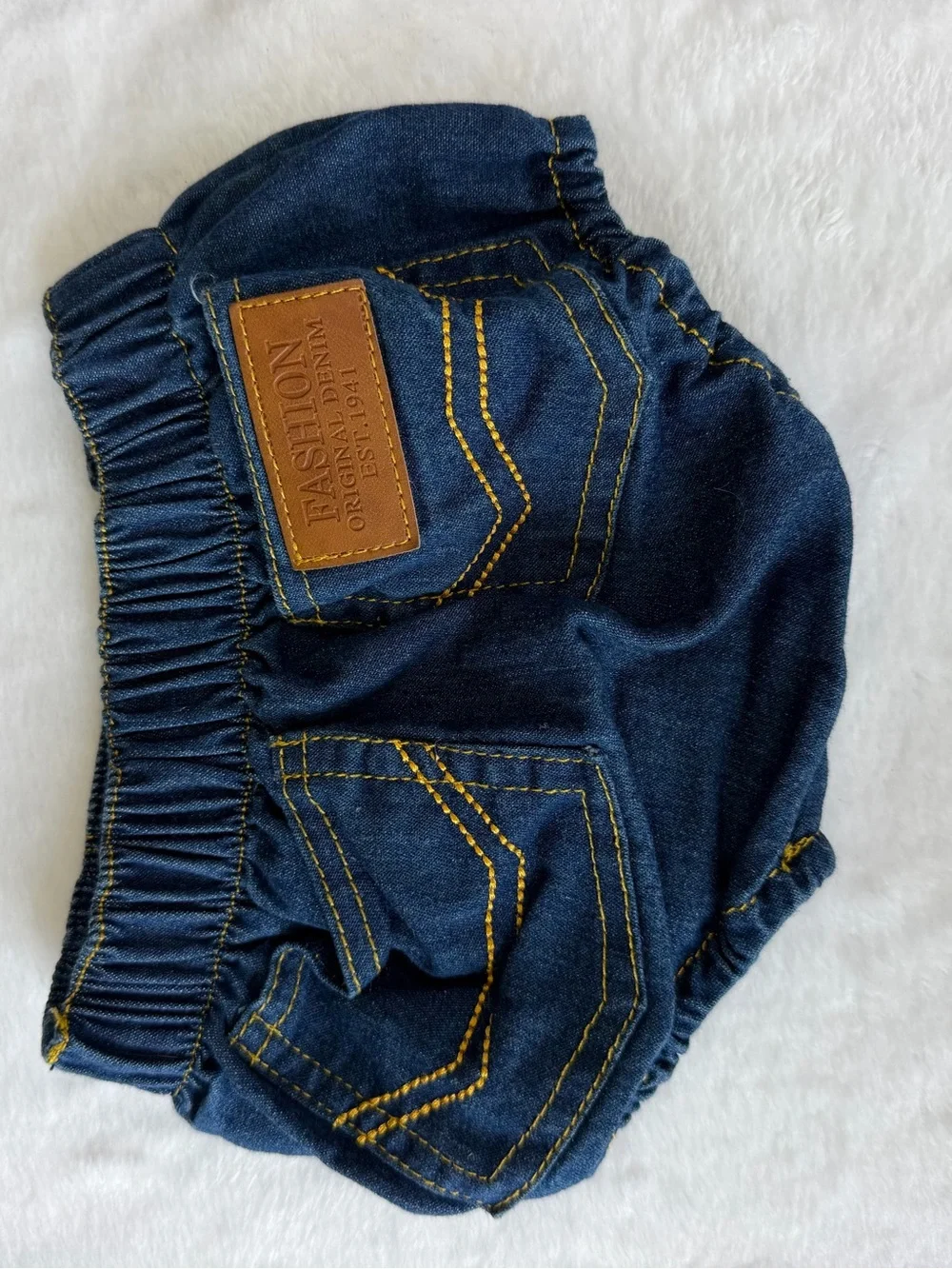 Baby Denim Bloomers - Dark Blue Baby Shorts